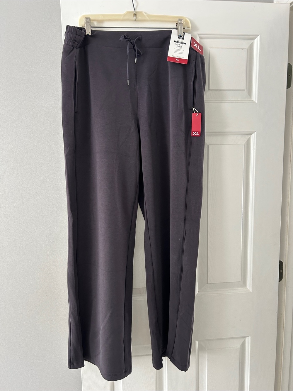 NWT Womens Wide Leg Drawstring Pants in Charcoal